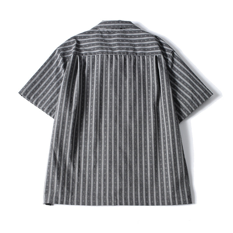 Short Sleeve Shirt with Cuban Collar