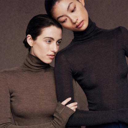 Minimalist Wool Seamless Knit  Base Layer Top Long Sleeve