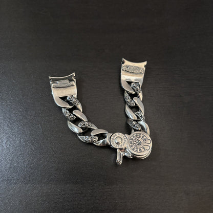 Silver Plated Rhinestone Hexagram Watch Band for Men, Fashionable and Unique Retro Punk Style Buckle Strap, Unisex Universal Stylish Design