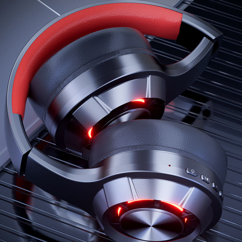 LED illuminated wireless Bluetooth headset for esports with ultra long battery life, Type-C computer headset