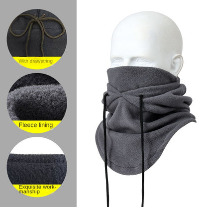 Winter Outdoor Cycling Hat, Warm Thicken Neck Warmer, Ski Head Cover, Polar Fleece Face Mask