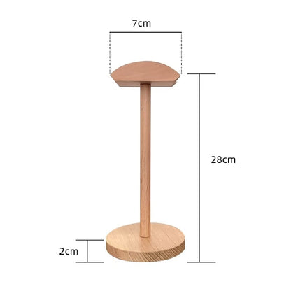 Wholesale Wooden Headset Stand Desktop Earphone Display and Storage Rack for Gaming Hotel Headset Holder
