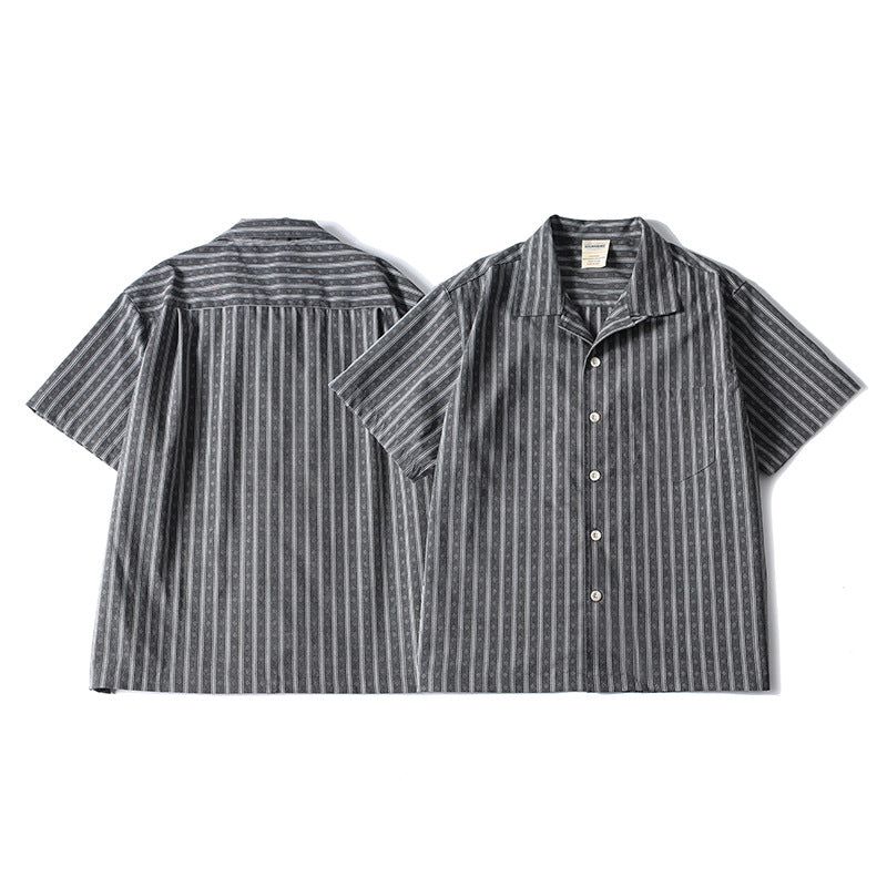 Short Sleeve Shirt with Cuban Collar