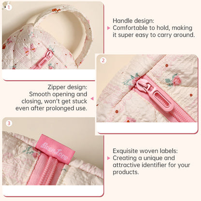 Padded Hair Dryer & Curling Iron Storage Bag | Large Cotton Dustproof Travel Case with Handle