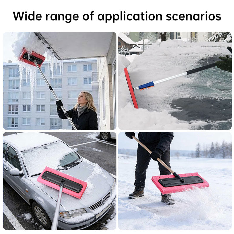 High-Altitude Snow Removal Tool with Lightweight Foam Head - Safe for Roofs, Gutters, and Cars