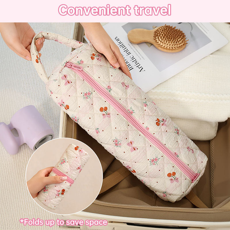 Padded Hair Dryer & Curling Iron Storage Bag | Large Cotton Dustproof Travel Case with Handle