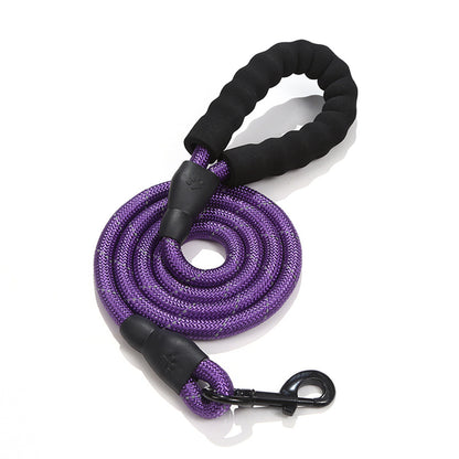 Pet Reflective Dog Leash Multi-color Round Rope Dog Chain Comfortable Handle Set