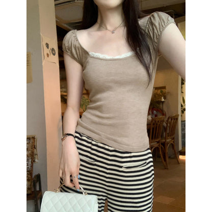 Square Neck Wool Vest T-Shirt