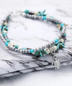 The Original Handmade Sea Star Turtle Anklet