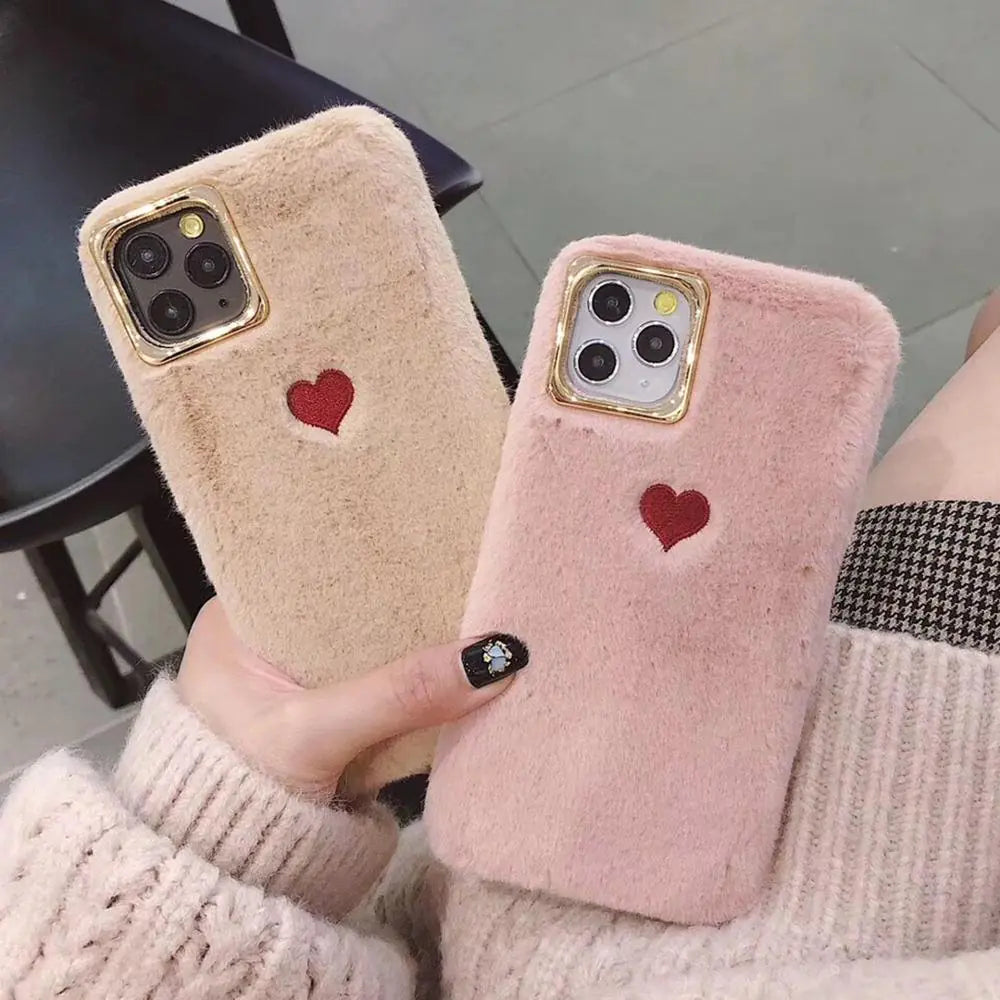Cute Fluffy Heart Phone Case