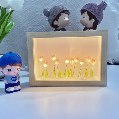 Handmade Cloud Tulip Mirror Night Light