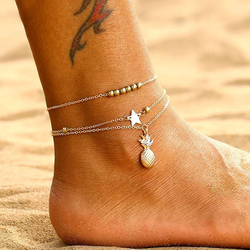 2020 New Bohemian Wave Anklets for Women - Handmade Cotton Foot Jewelry