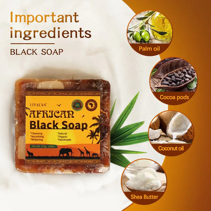 Handmade African Black Soap Duo