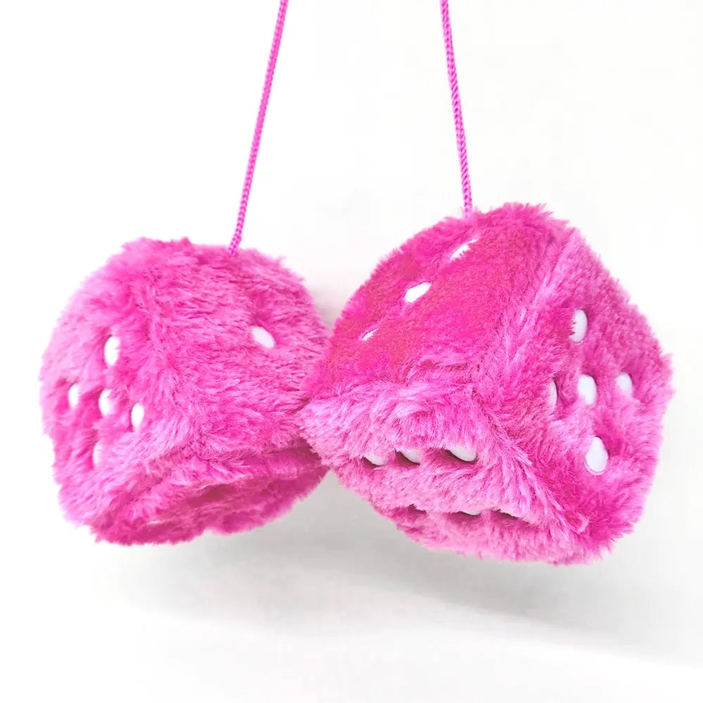 Fuzzy Plush Dice Car Accessory