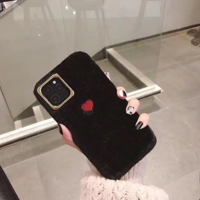 Cute Fluffy Heart Phone Case