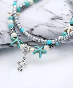 The Original Handmade Sea Star Turtle Anklet