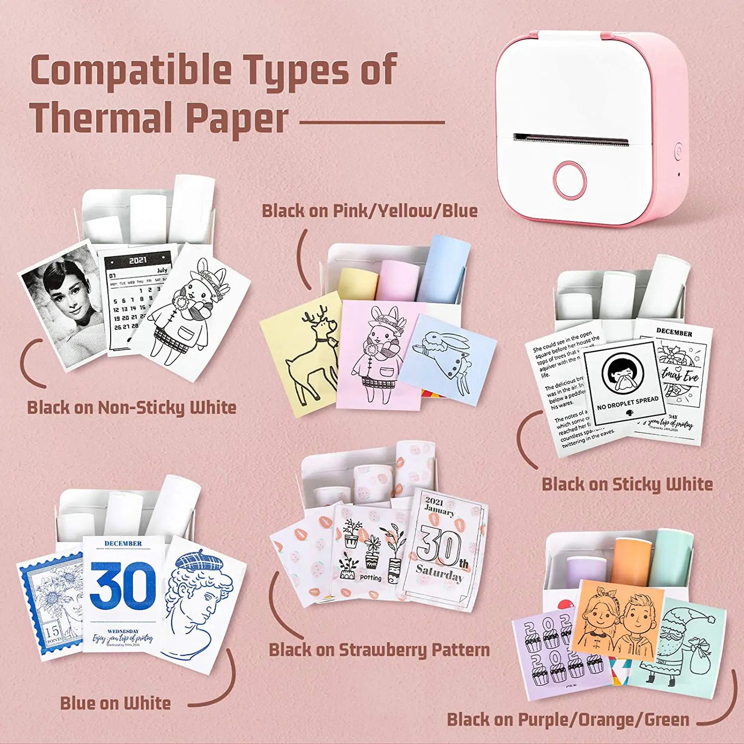 Phomemo Thermal Paper Sticker Rolls