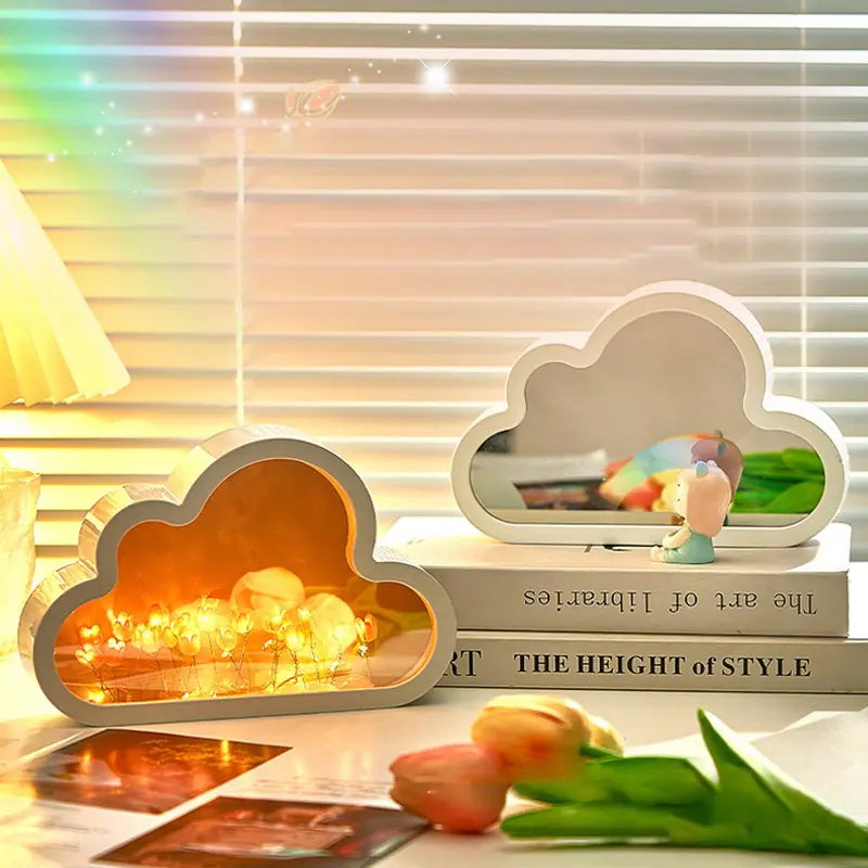 Handmade Cloud Tulip Mirror Night Light