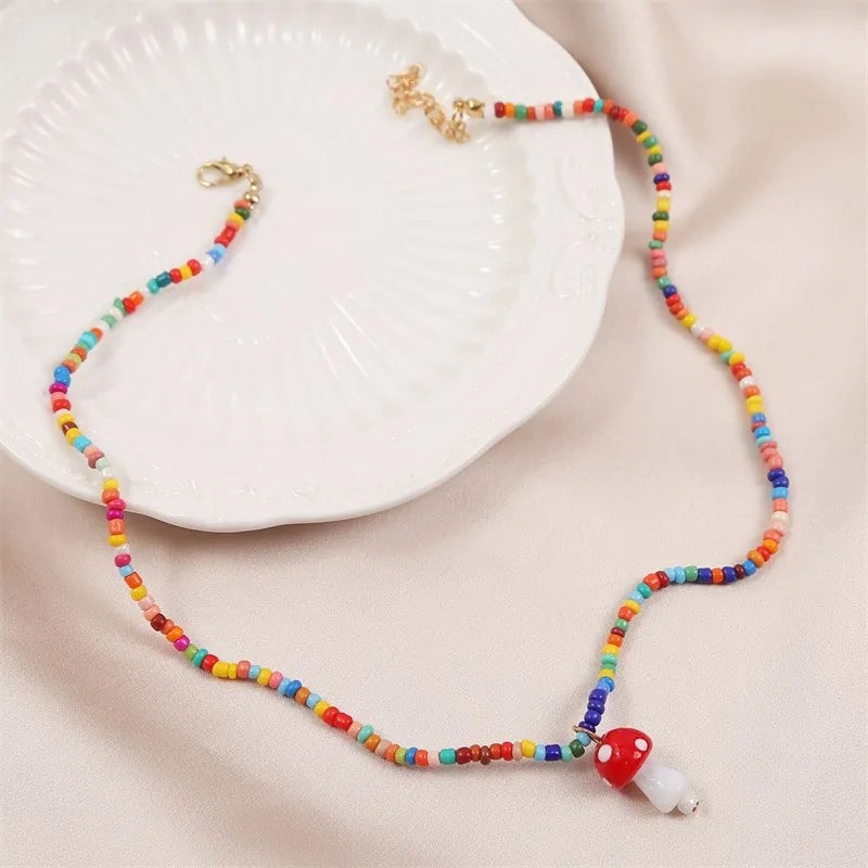 Women's Bohemian Handmade Multicolor Beads Necklace