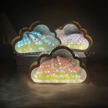 Handmade Cloud Tulip Night Light