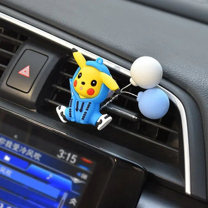 Pokemon Pikachu Car Aromatherapy Clip Cute Anime Doll Car