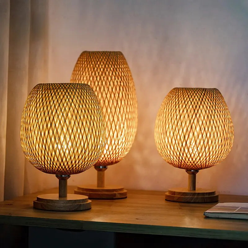 Handmade Bamboo Rattan Table Lamp