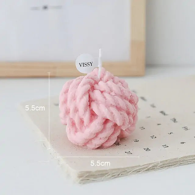 Handmade Wool Ball Candle