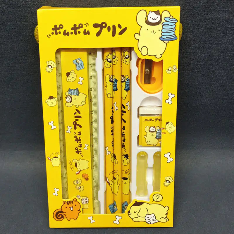 Sanrio Stationery Set Pencil Eraser Ruler