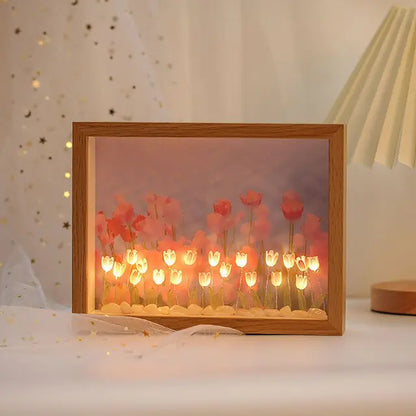 Handmade Cloud Tulip Mirror Night Light