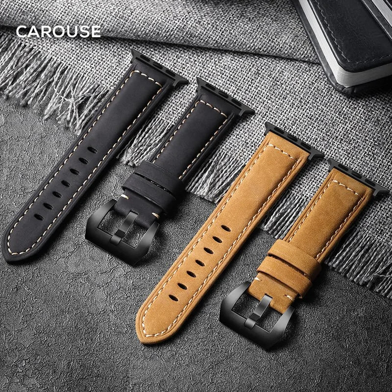 Handmade Crazy Cowhide Apple Watch Watchband