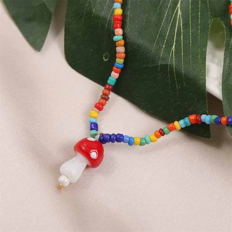 Women's Bohemian Handmade Multicolor Beads Necklace