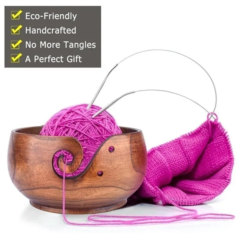 Handmade Wooden Yarn Bowl